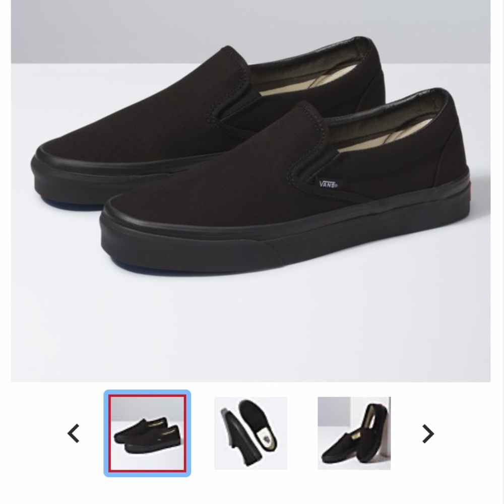 Vans slip on work shoes.